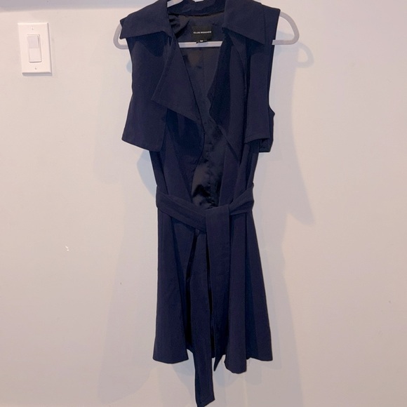 Club Monaco Birte Trench Belted Vest Size Small Navy - Picture 4 of 13